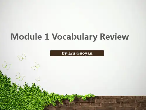 高三英语备课组长会议公开课课件 译林牛津版Module 1 Vocabulary Review(共50张PPT)