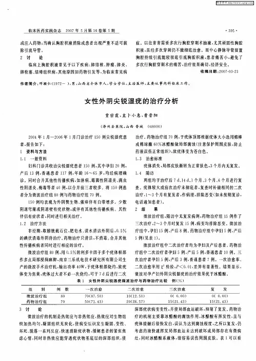 女性外阴尖锐湿疣的治疗分析