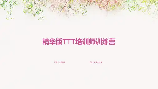 精华版TTT培训师的培训训练营ppt