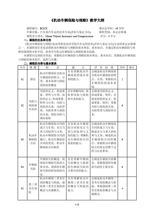 028-030《机动车辆保险与理赔》