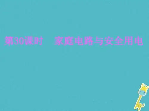 2018届中考物理总复习课件： 第30课时 家庭电路与安全用电课件