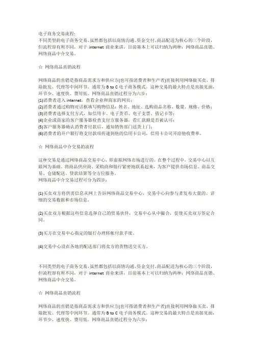 电子商务交易流程