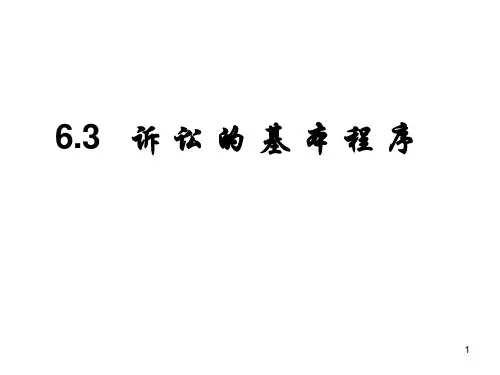 诉讼的基本程序PPT课件