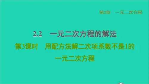 2021秋九上2、2一元二次方程的解法3用配方法解二次项系数不是1的一元二次方程习题湘教版