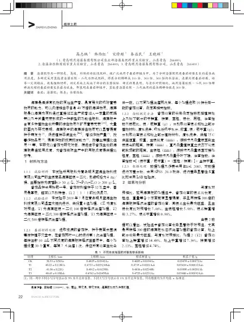 不同浓度海藻肥对番茄幼苗生长的影响