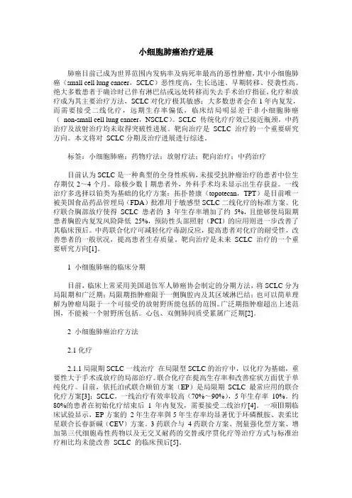 小细胞肺癌治疗进展