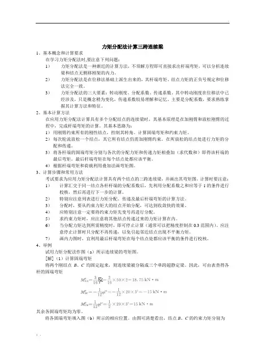 力矩分配法计算三跨连续梁