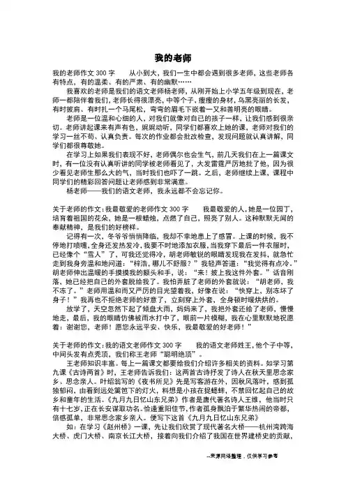 我的老师_写事作文_1