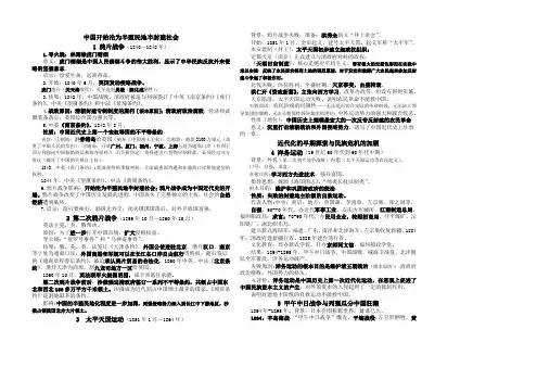 统编部编版历史八年级上册历史重点知识归纳8K版面