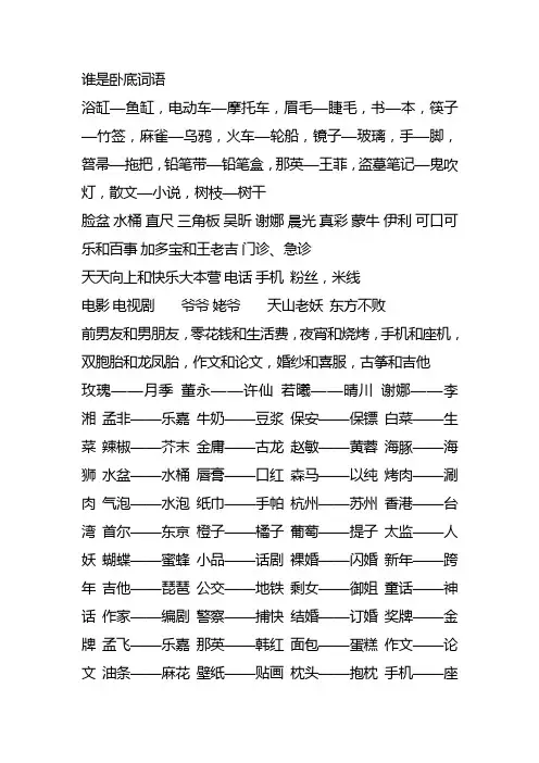 《谁是卧底词语》
