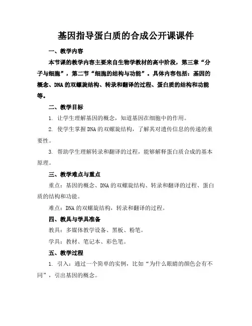 基因指导蛋白质的合成公开课课件