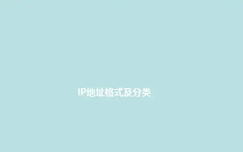 IP地址格式及分类.ppt
