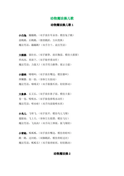 动物魔法操儿歌