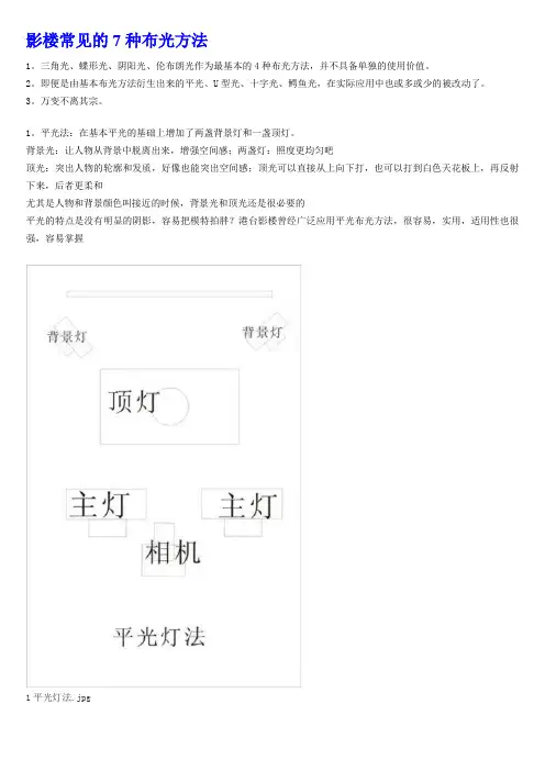 影楼常见的7种布光方法