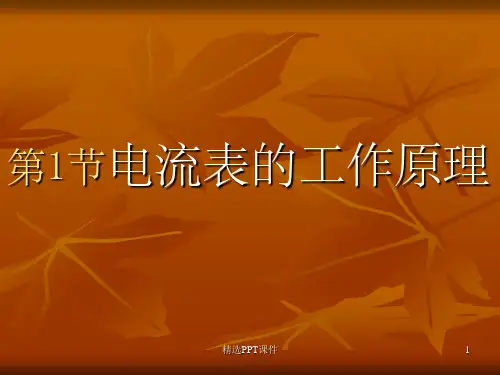 磁电式仪表的工作原理PPT课件