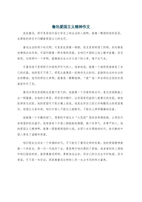 鲁迅爱国主义精神作文