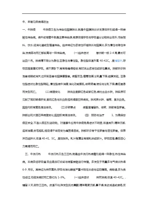 牛羊常见疾病