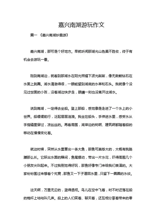 嘉兴南湖游玩作文