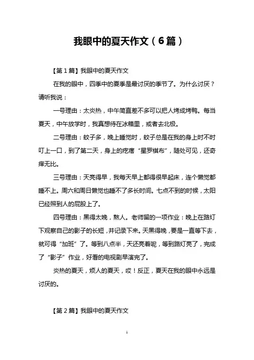 我眼中的夏天作文(6篇)