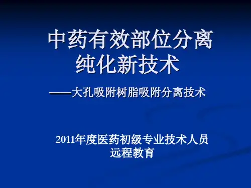 大孔吸附树脂吸附分离技术