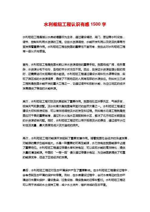 水利枢纽工程认识有感