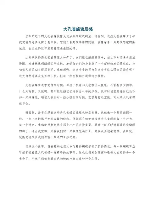大孔省蝶读后感
