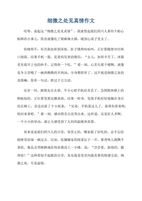 细微之处见真情作文