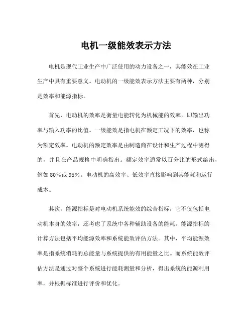 电机一级能效表示方法