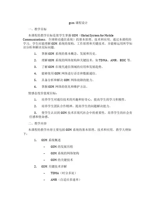 gsm课程设计