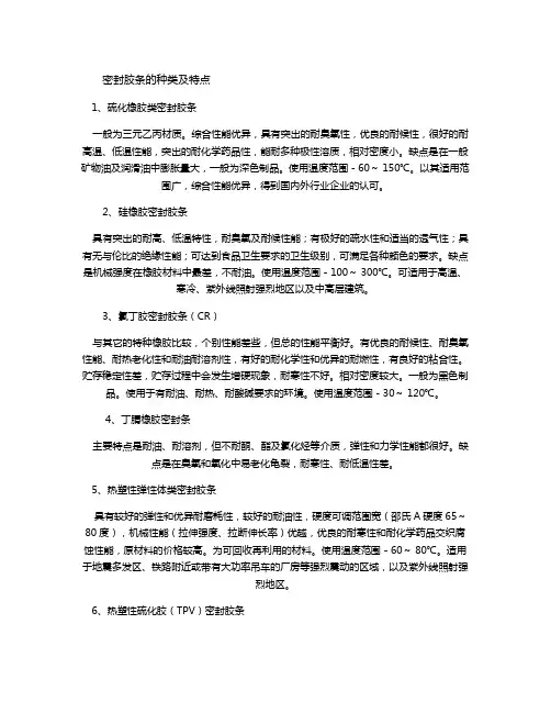 密封胶条的种类及特点解读