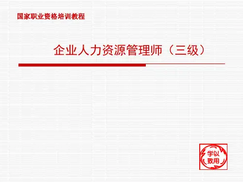 人力资源规划(三级)_修订版(完整版)
