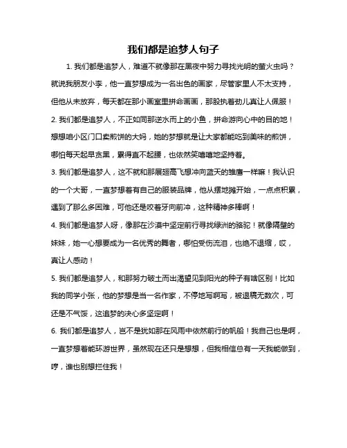 我们都是追梦人句子