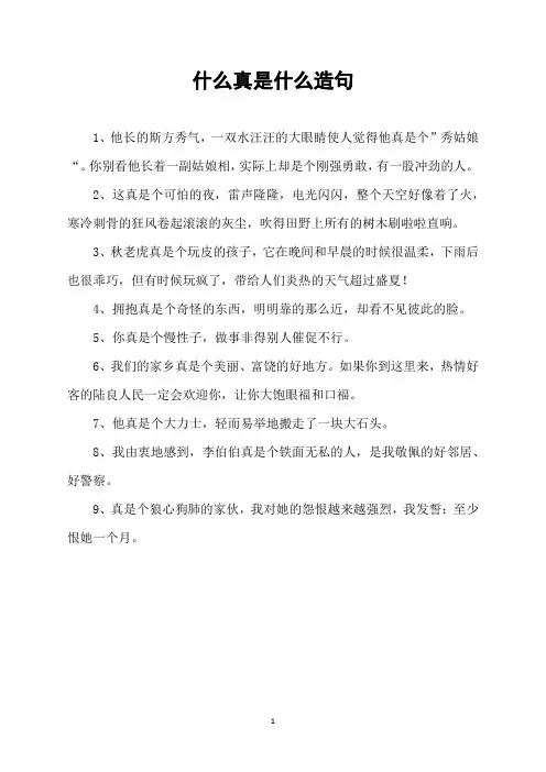 什么真是什么造句