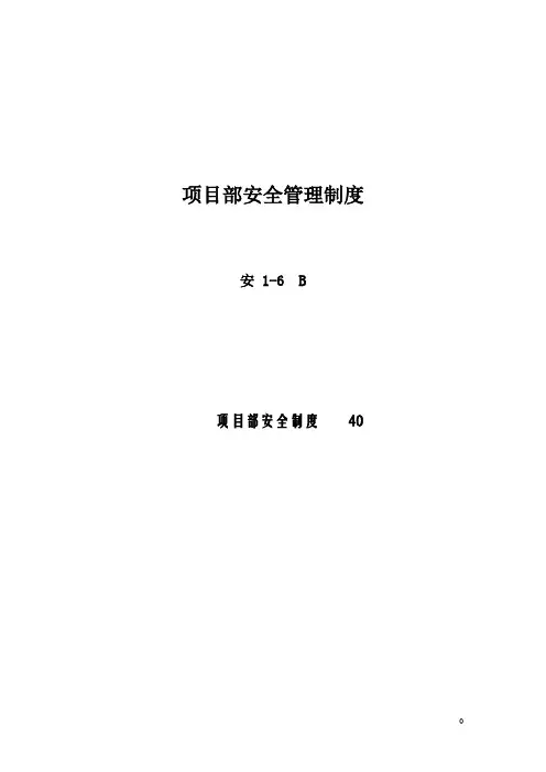 项目部安全管理制度 安1-6B