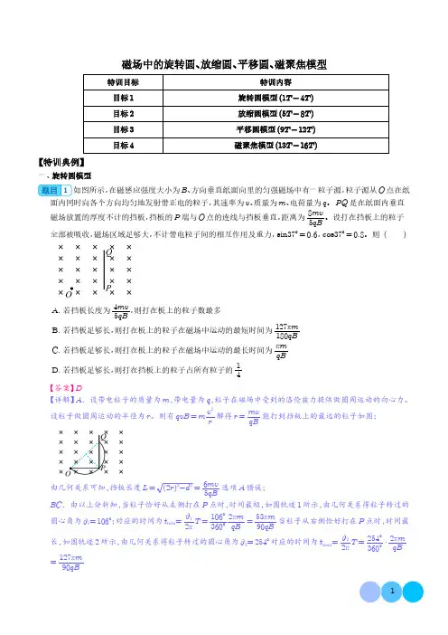 磁场中的旋转圆、放缩圆、平移圆、磁聚焦模型(解析版)