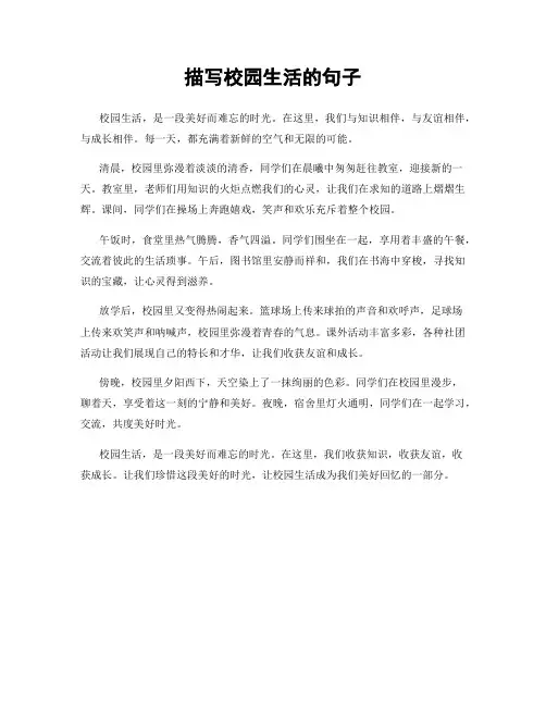 描写校园生活的句子