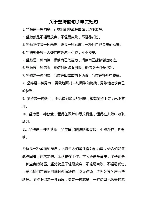 关于坚持的句子唯美短句