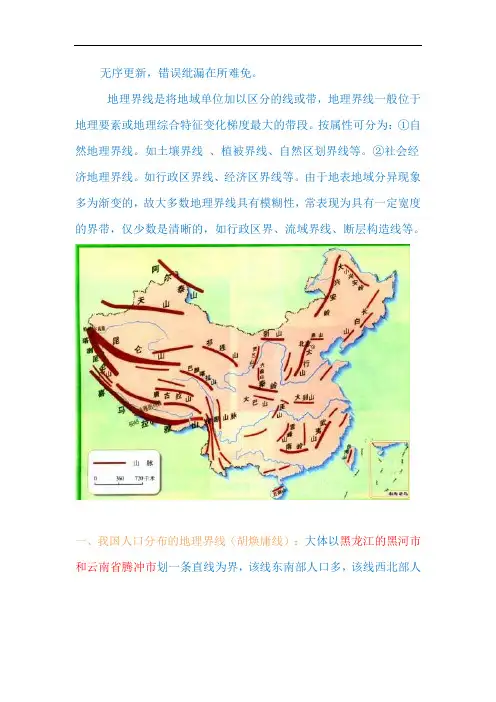中国主要地理界限