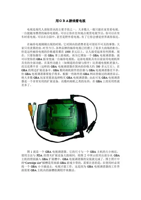 用GBA游戏看电视