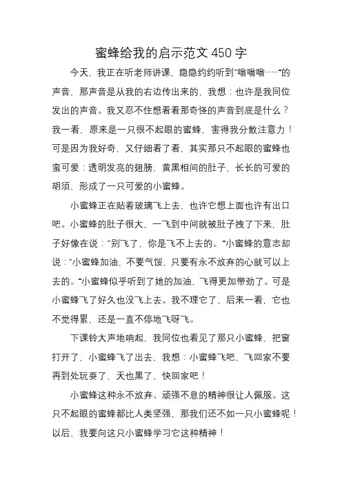 蜜蜂给我的启示范文450字