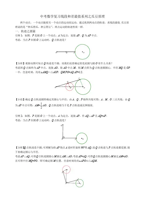 中考数学复习之线段最值之瓜豆原理,附练习题含参考答案