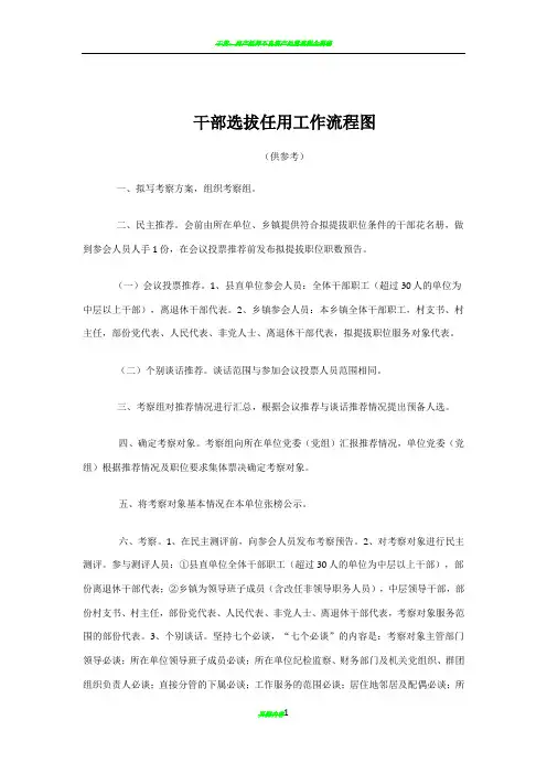 干部选拔任用工作流程图