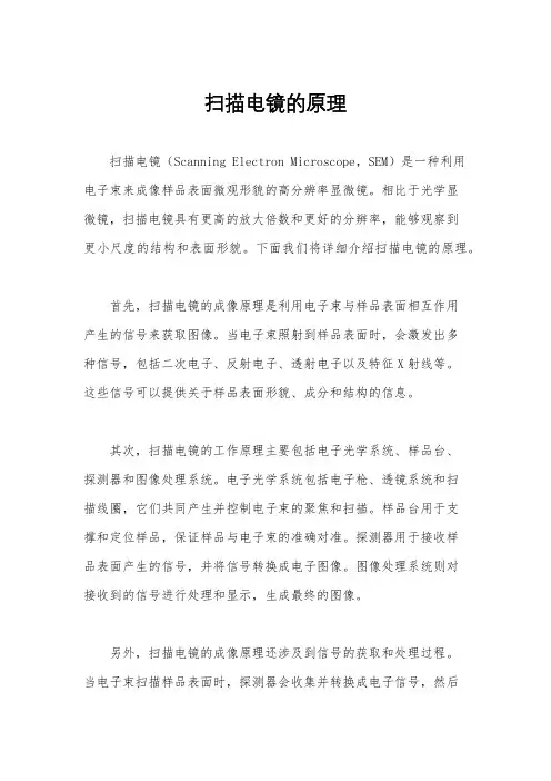 扫描电镜的原理