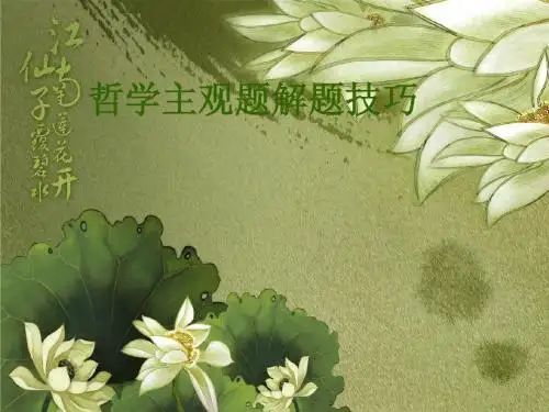 哲学主观题解题技巧