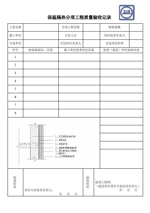 保温隔热分项工程质量验收记录(1)