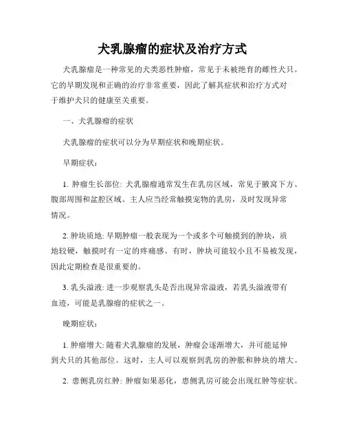 犬乳腺瘤的症状及治疗方式