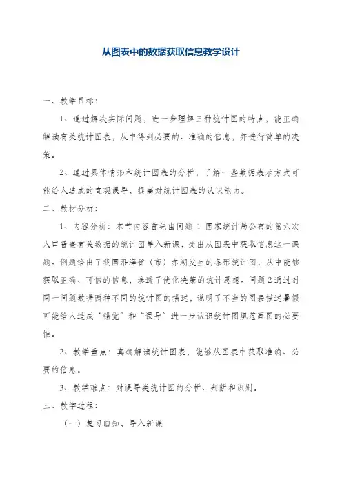 最新沪科版七年级数学上册《从图表中的数据获取信息》教学设计(精品教案)