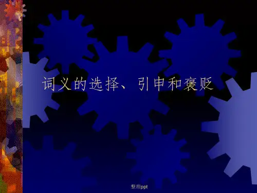 词义的选择引申和褒贬