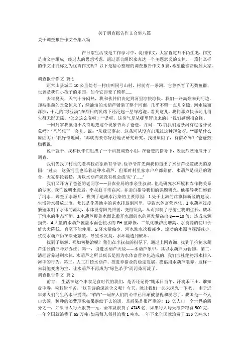 关于调查报告作文合集八篇