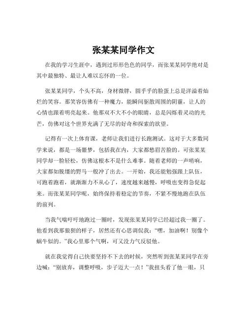 张某某同学作文